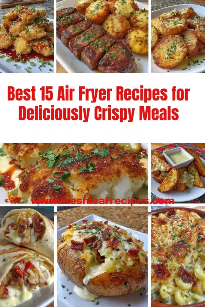 Delicious air fryer recipes for crispy meals, showcasing the best 15 dishes.