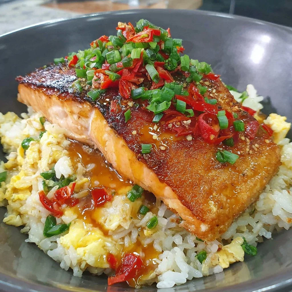 Crispy Salmon and Rice Bowl: A Cozy Fall Delight