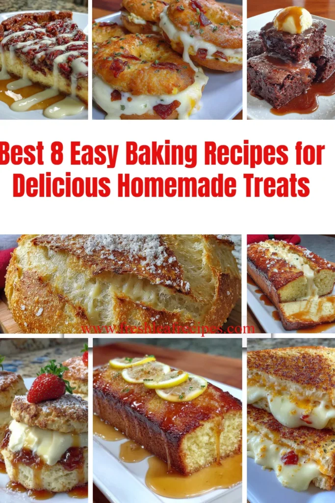 Variety of homemade baked treats made from easy baking recipes.