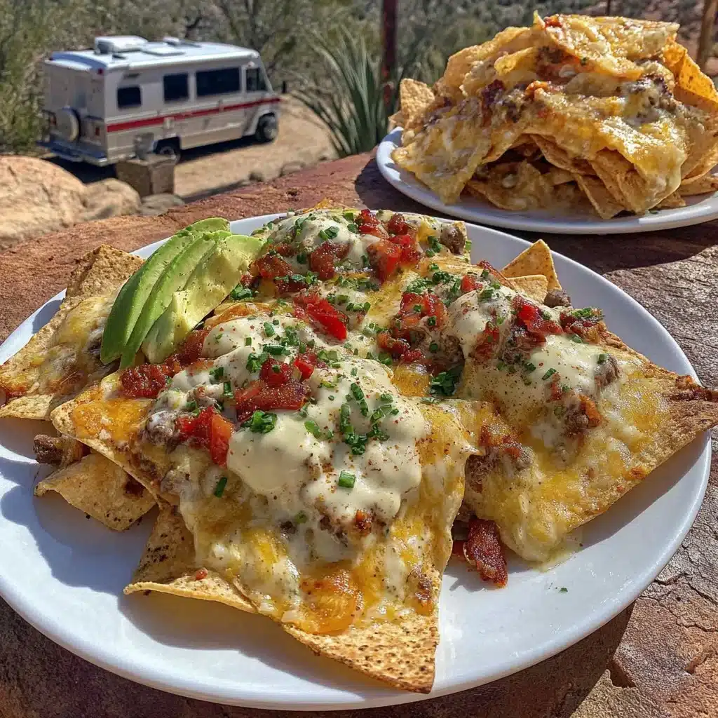 Delicious grilled nachos recipe for camping made over a grill or campfire