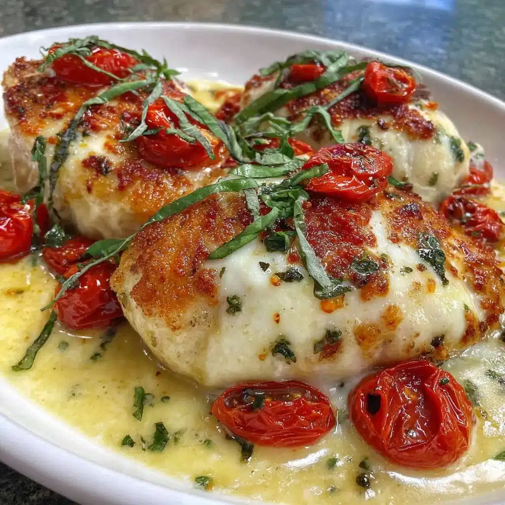 Delicious Chicken Caprese with mozzarella and tomatoes