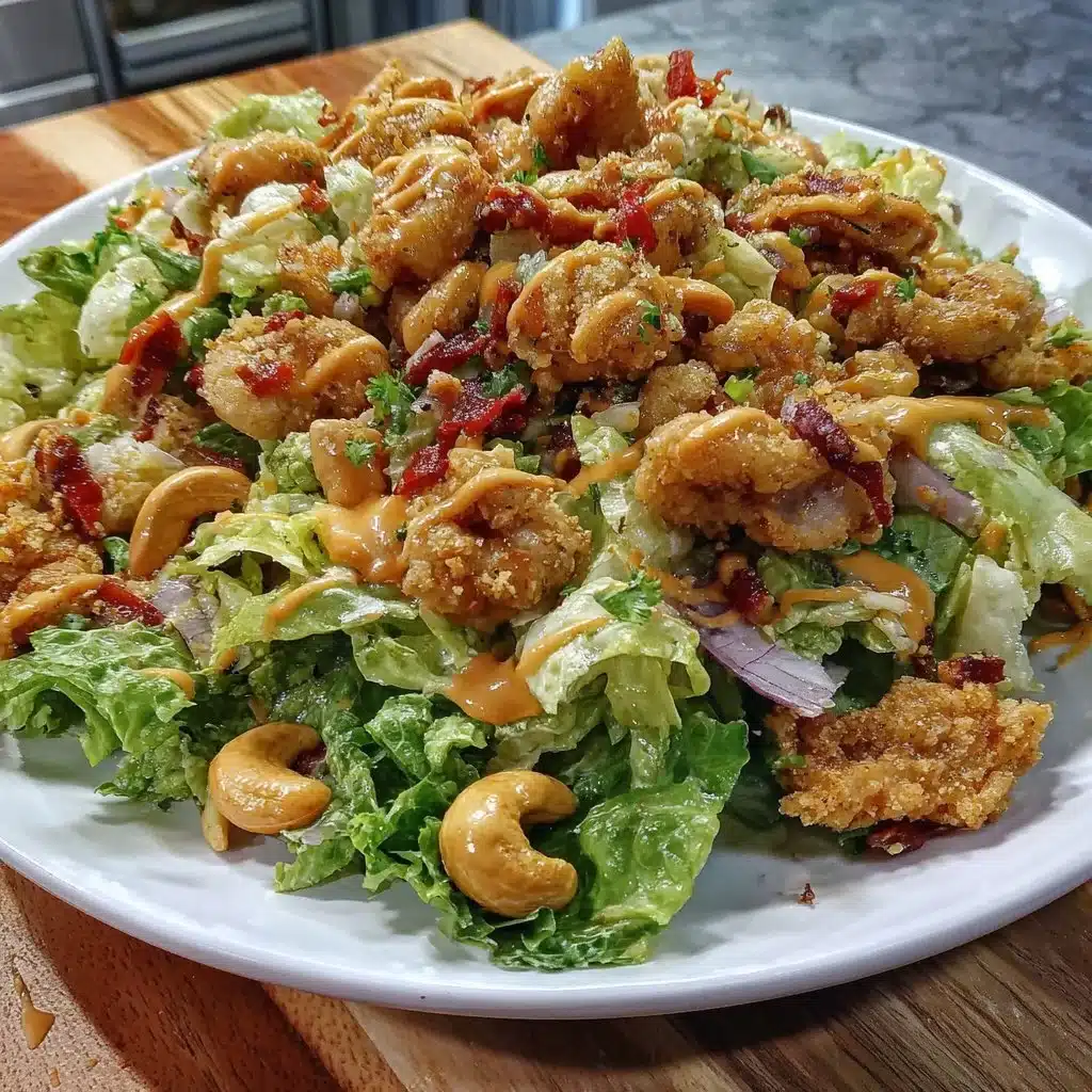 Chicken Cashew Crunch Salad with fresh veggies and crunchy cashews.