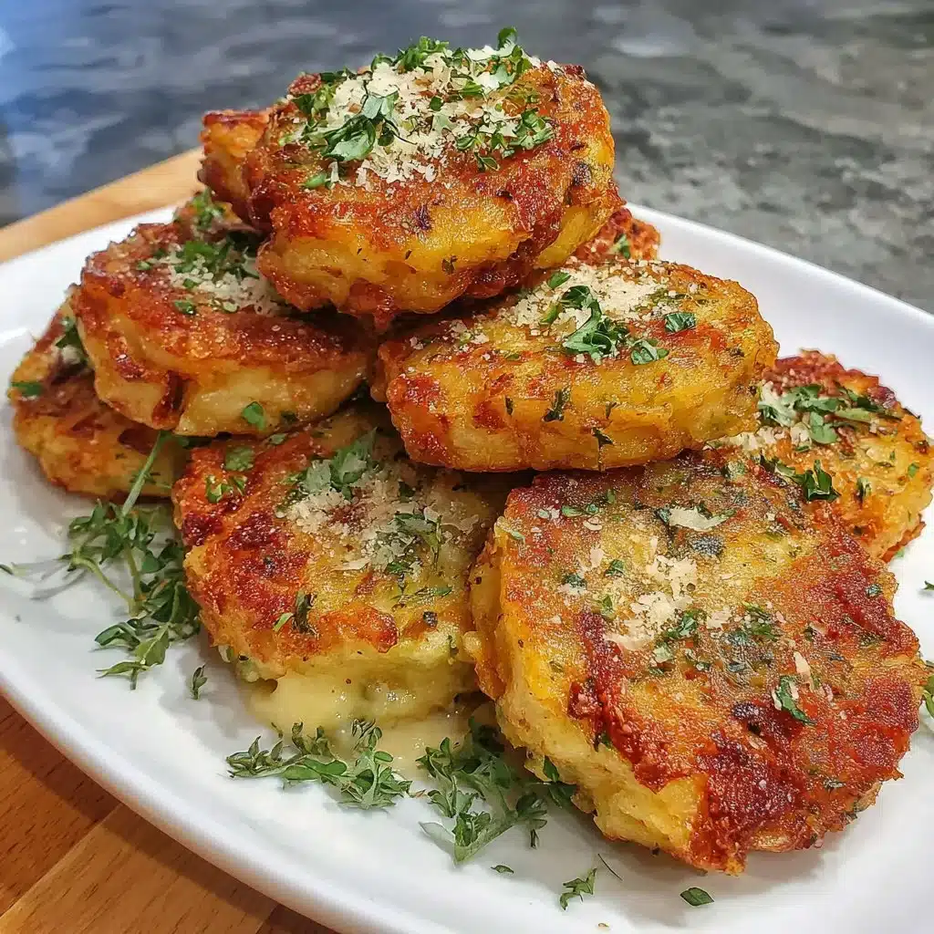 Crispy air fryer potato patties garnished for a flavorful snack or appetizer.