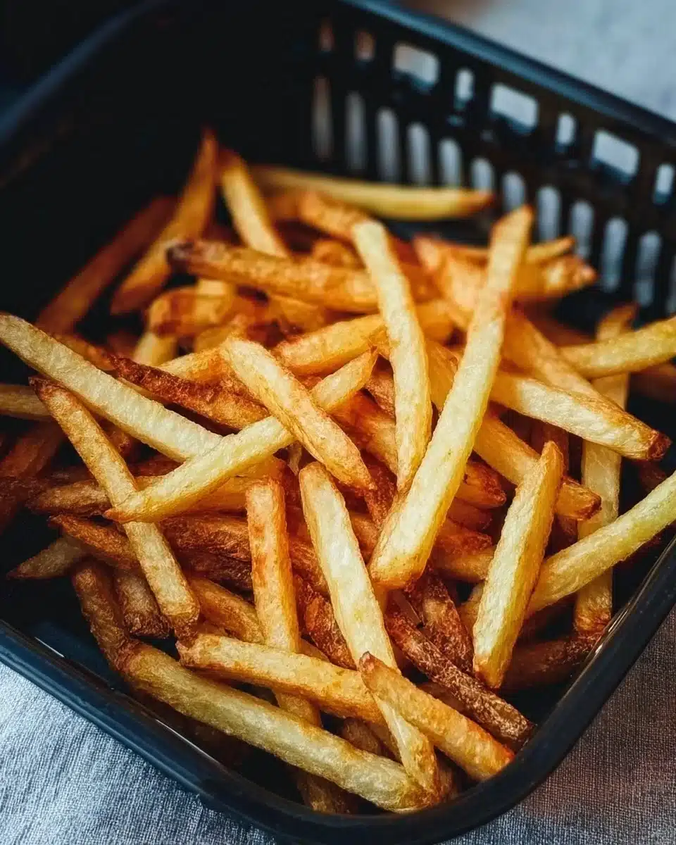 Crispy golden French fries served in a bowl with dipping sauce