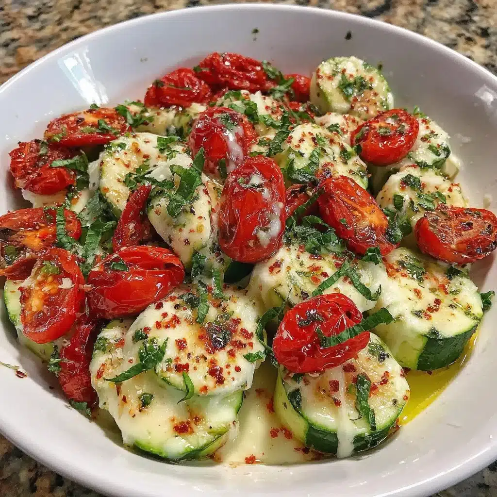 Fresh Cucumber Caprese Salad with mozzarella and basil on a plate