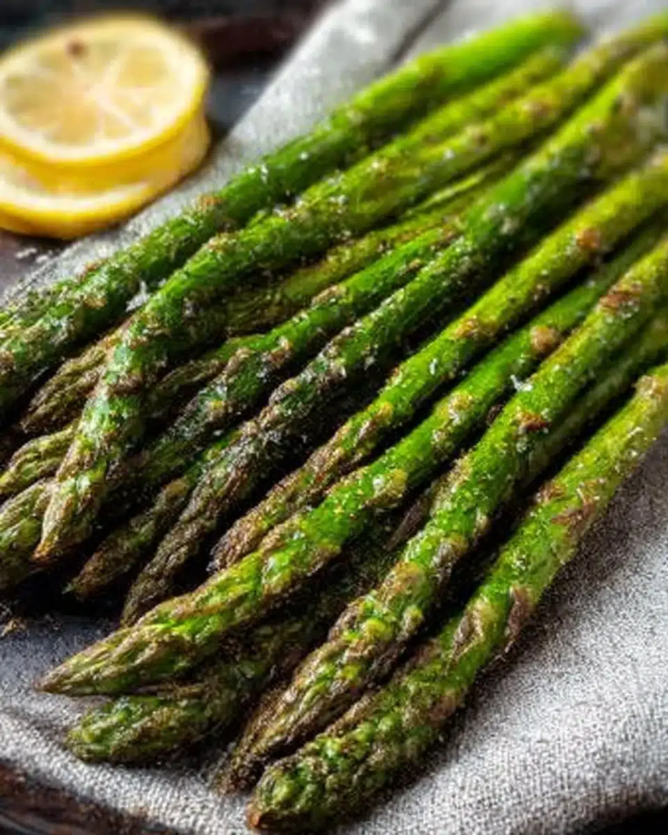 Delicious Garlic Lemon Asparagus dish served on a plate