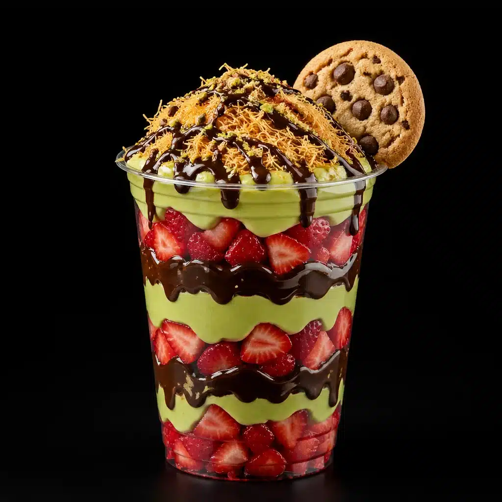 Dubai chocolate strawberry cup