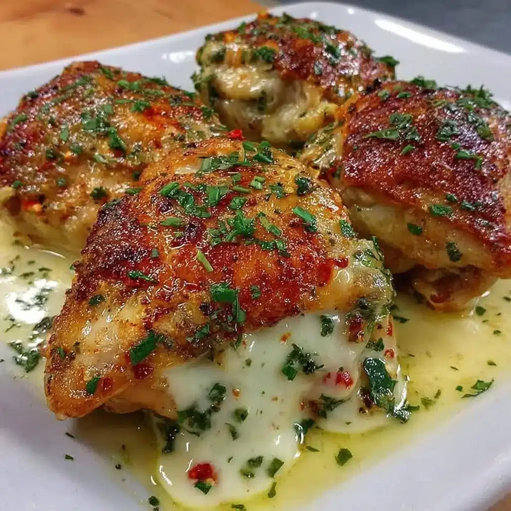 Delicious air fryer chicken thighs, golden and crispy, served on a plate