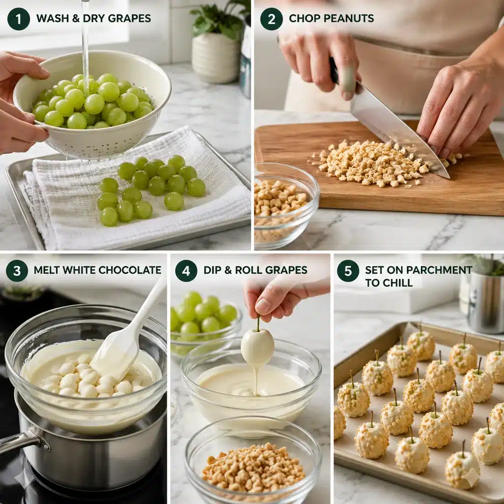 white chocolate grapes