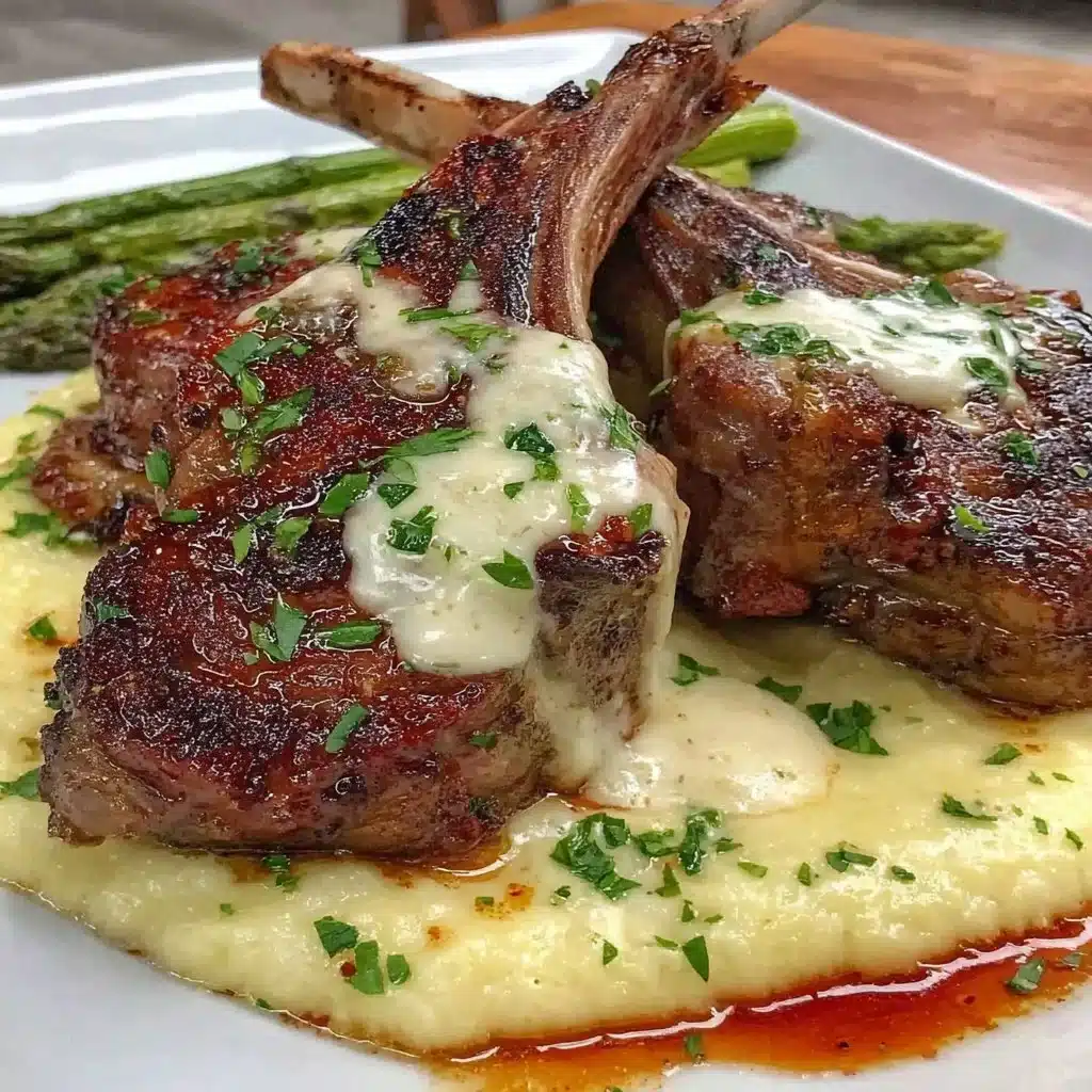 Juicy lamb chops seasoned and grilled to perfection on a plate