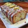 Delicious Lemon Rhubarb Loaf Cake sliced and ready to serve