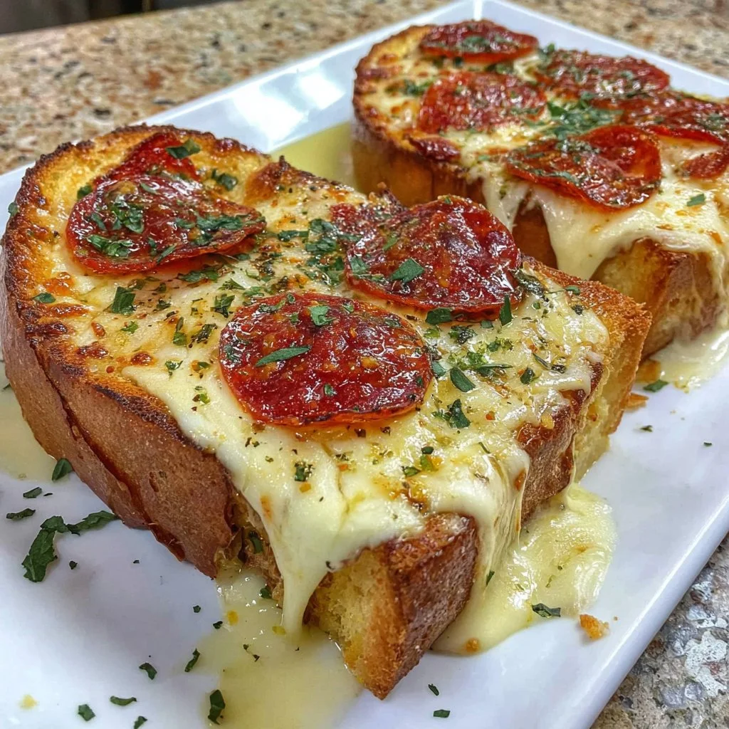 Delicious Pizza Toast made in an Air Fryer, ready to enjoy