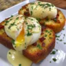 Delicious poached eggs made in an air fryer, garnished and ready to serve.