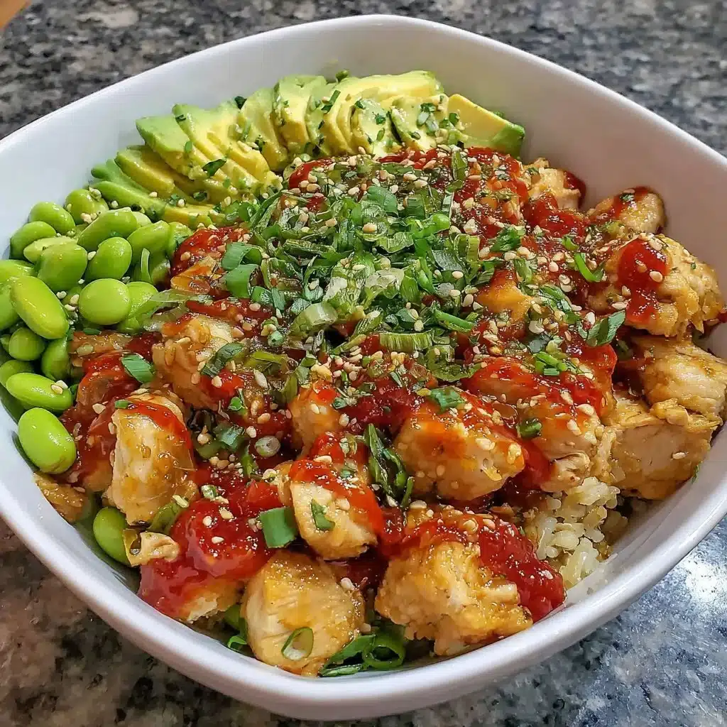 Protein Power Bowl with chicken, edamame, and avocado