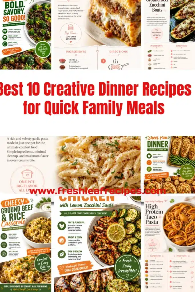 Delicious and creative dinner recipes for quick family meals