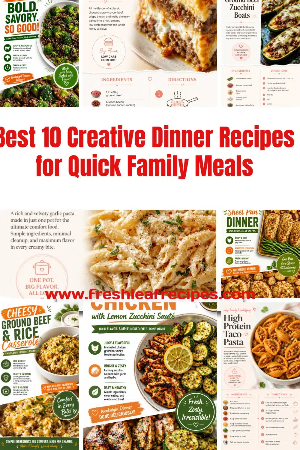 Delicious and creative dinner recipes for quick family meals