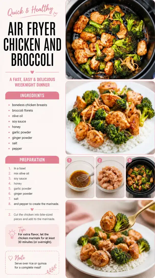 Air Fryer Chicken and Broccoli
