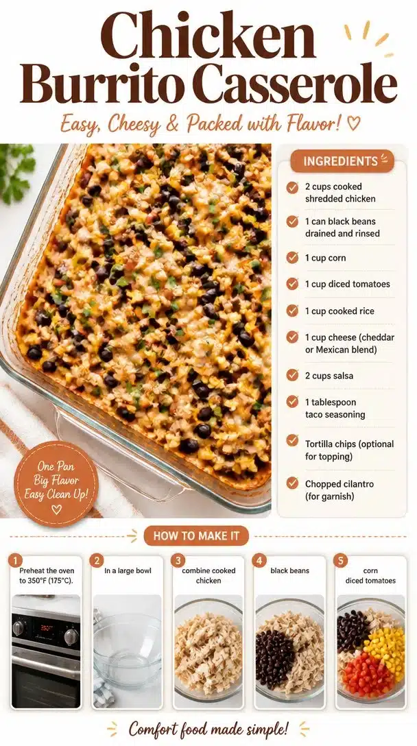 Cozy Chicken Burrito Casserole
