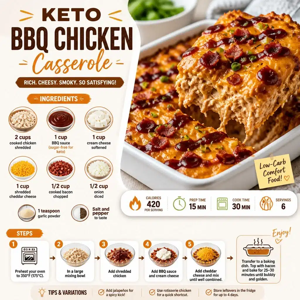 Keto BBQ Chicken Casserole