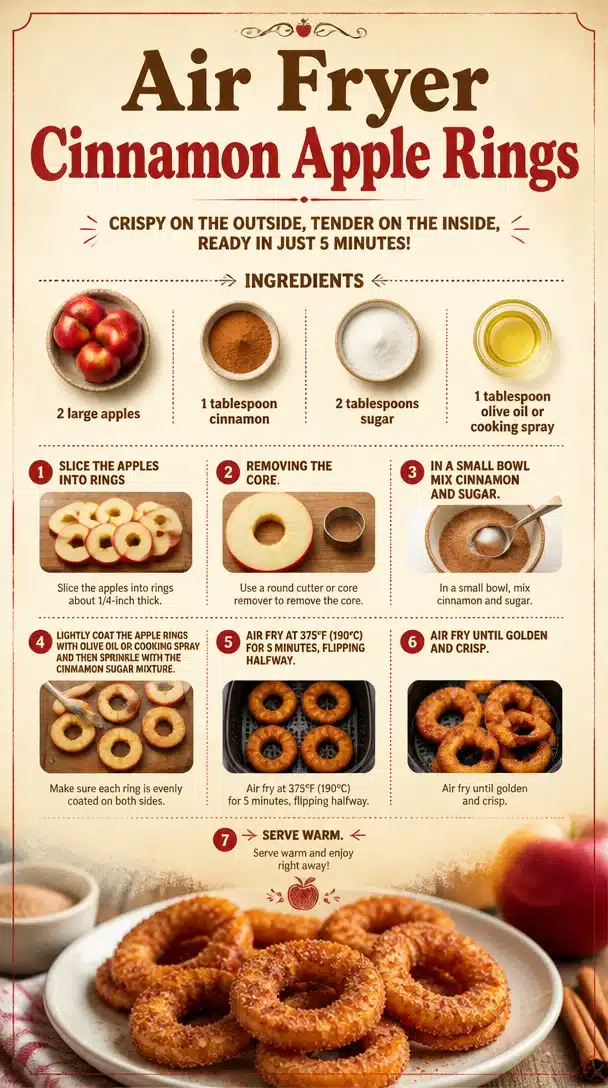 Air Fryer Cinnamon Apple Rings