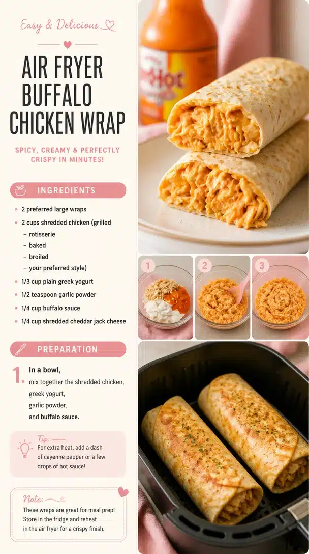 Air Fryer Buffalo Chicken Wrap