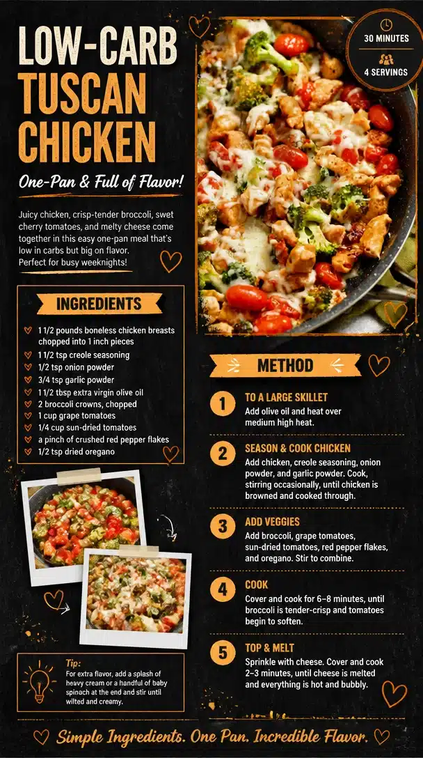 Low-Carb Tuscan Chicken