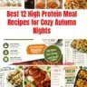 A plate of high protein meals featuring seasonal autumn ingredients