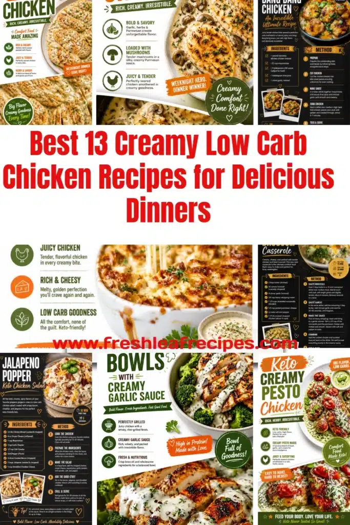Delicious creamy low carb chicken recipes for healthy dinners