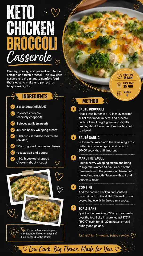 Keto Chicken Broccoli Casserole