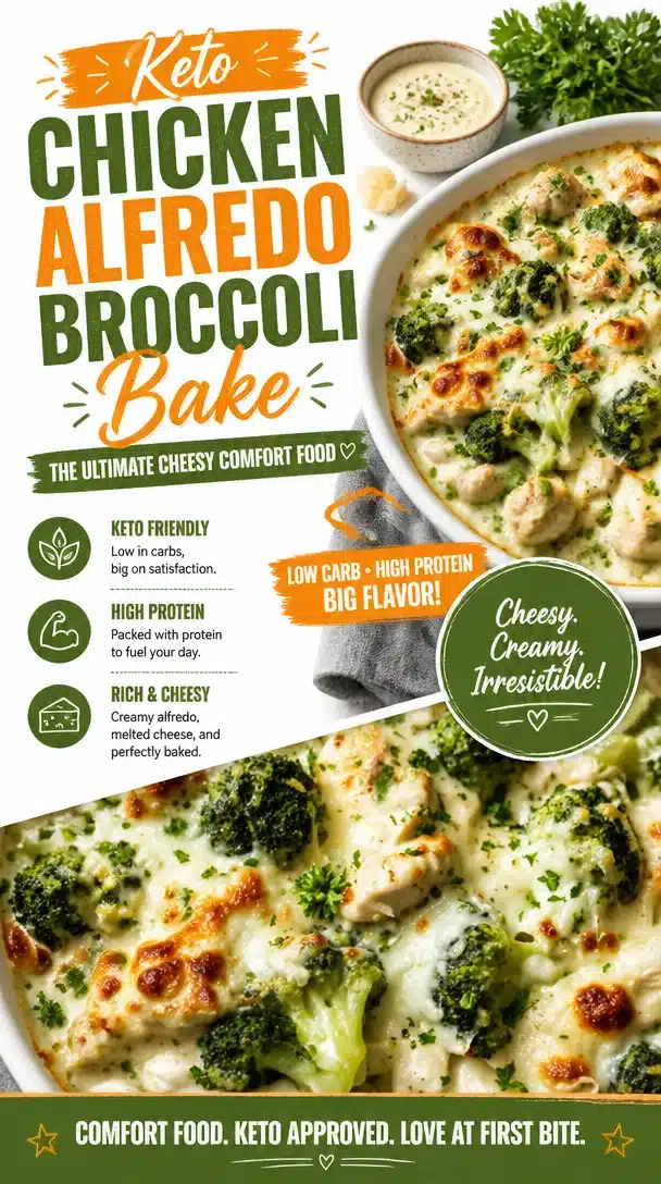 Keto Chicken Alfredo Broccoli Bake: The Ultimate Cheesy Comfort Food