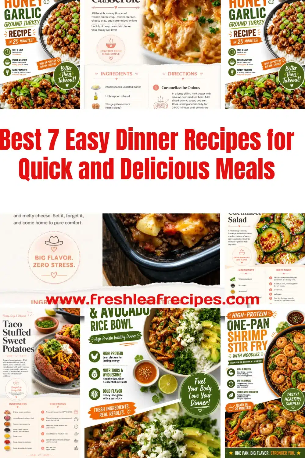 A variety of easy dinner recipes for quick and delicious meals.