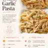 Bowl of cozy one pot creamy garlic pasta with parsley garnish