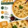 Bowl of creamy Thai dumpling soup with fresh herbs and colorful vegetables