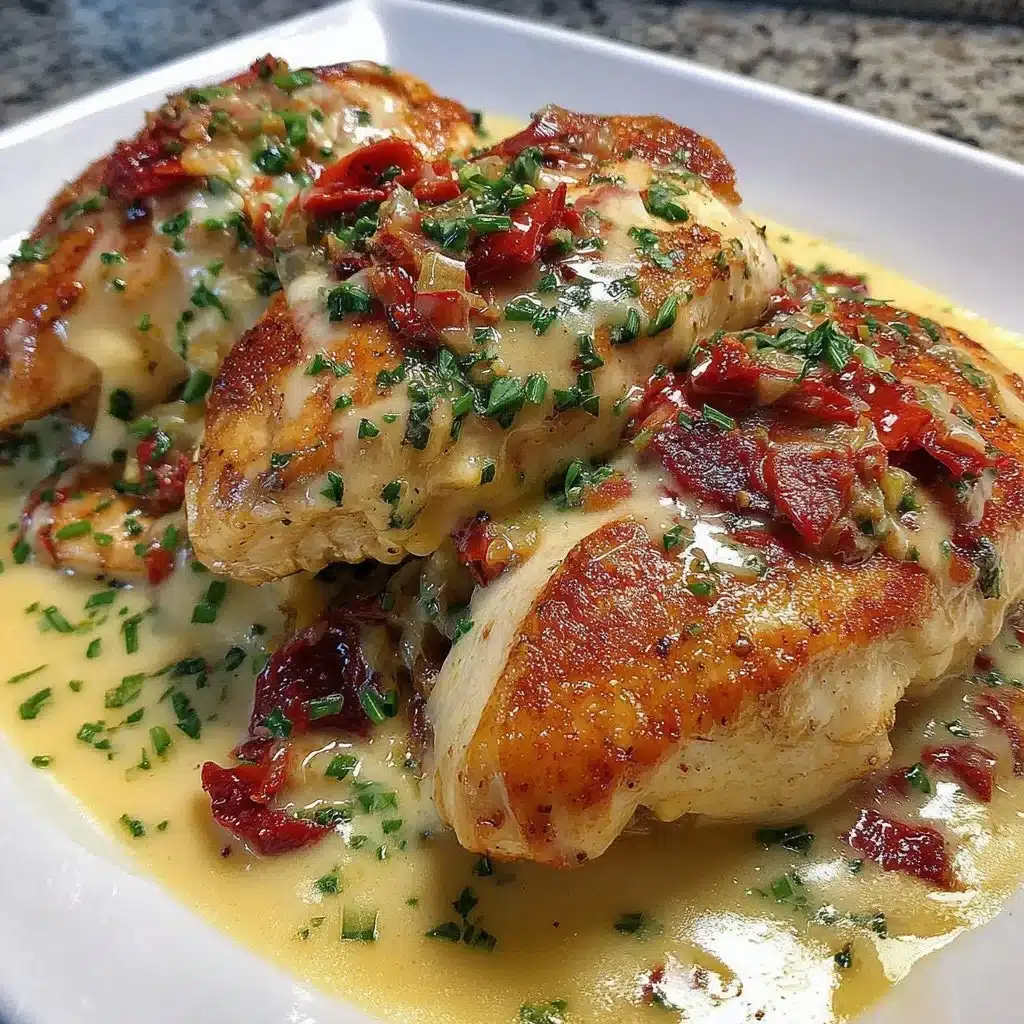 Creamy Tuscan chicken with spinach and sun-dried tomatoes served on a plate