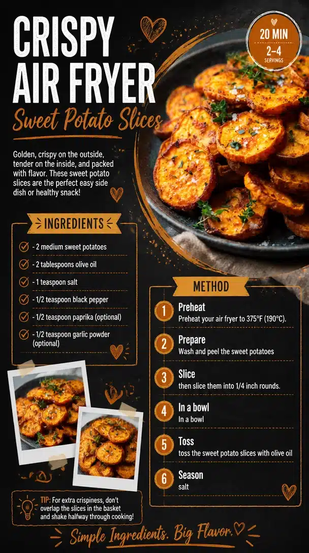 Crispy air fryer sweet potato slices on a plate