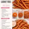 Delicious Garlic Parmesan Air Fryer Carrot Fries on a plate
