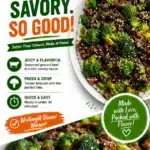 Healthy hamburger meat and broccoli dish served on a plate