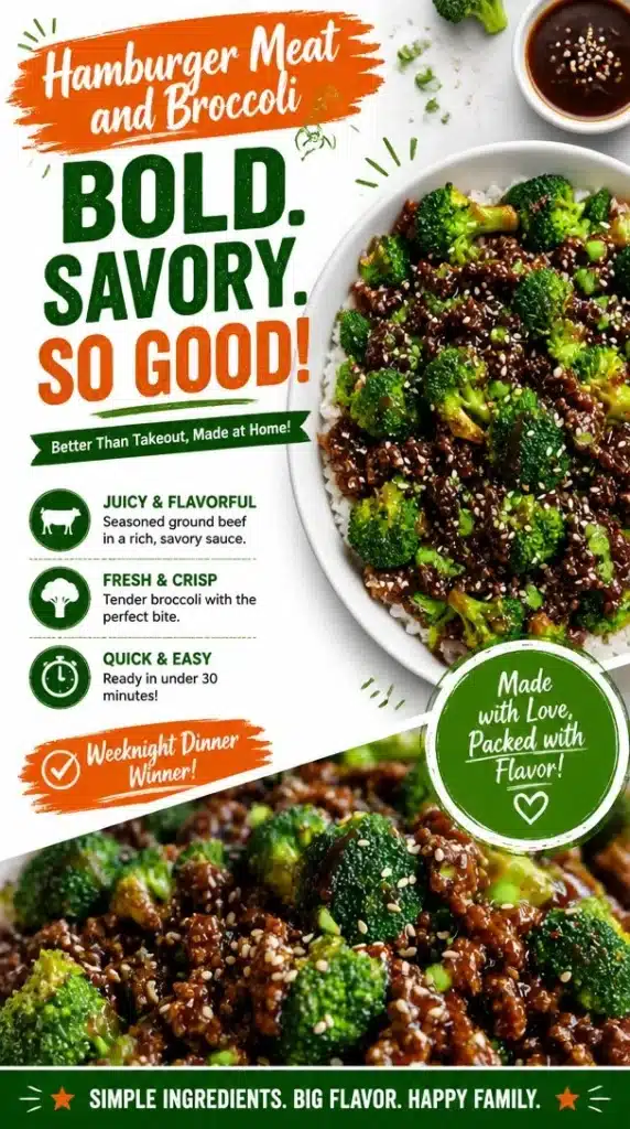 Healthy hamburger meat and broccoli dish served on a plate