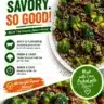 Healthy hamburger meat and broccoli dish served on a plate