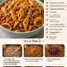 High protein taco pasta dish topped with cheese and fresh cilantro