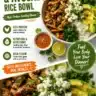Honey Lime Chicken served in an avocado rice bowl with fresh ingredients.
