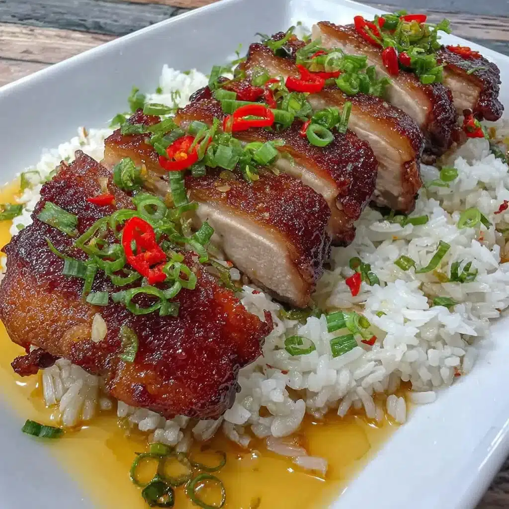 Delicious Char Siu Chicken served on a plate with vibrant vegetables