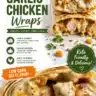 Delicious Keto Cheesy Garlic Chicken Wraps on a plate