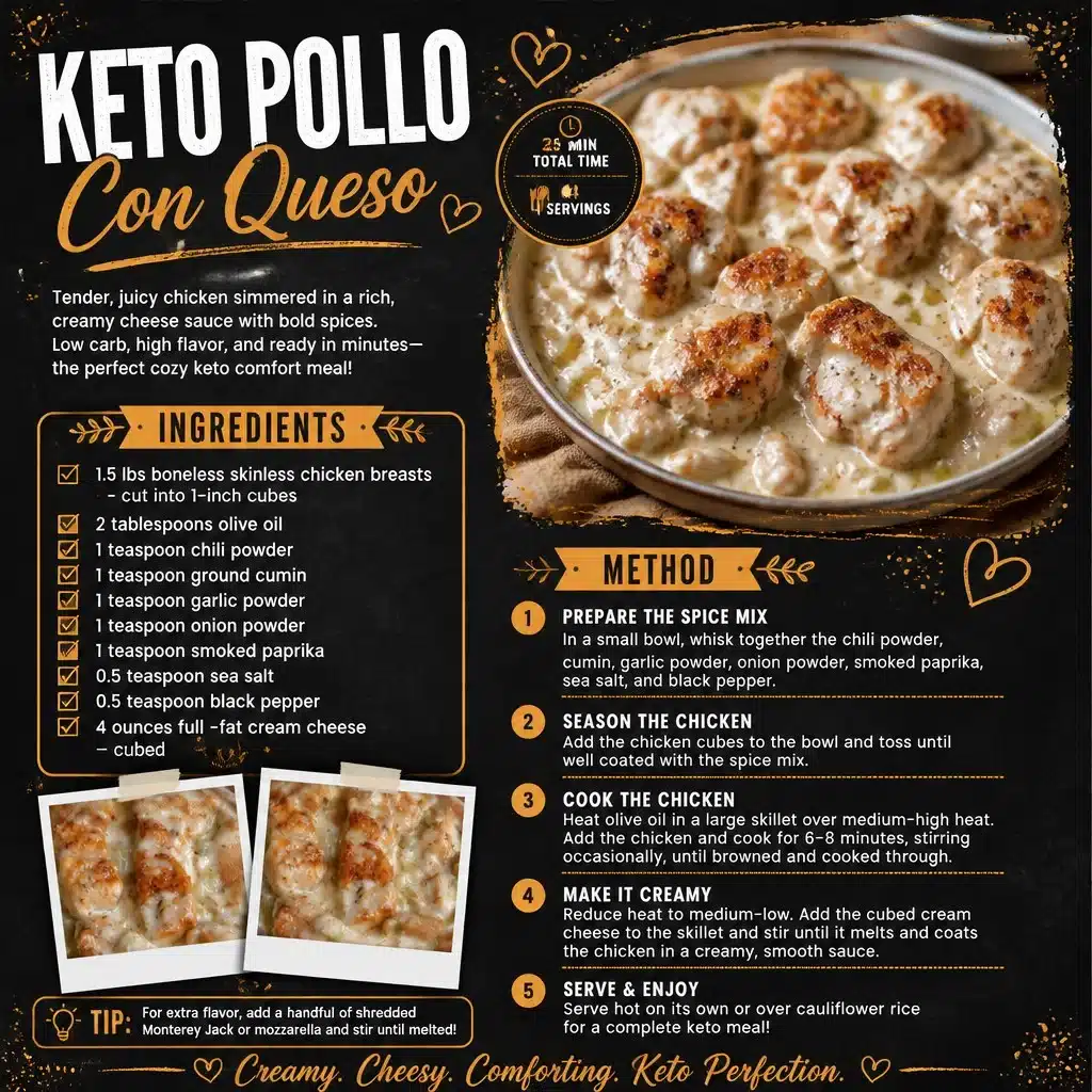 Keto Chicken with Cheese recipe featuring low-carb ingredients and creamy texture