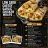 Delicious low carb cheesy garlic chicken wraps ready to serve