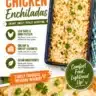 Low carb white chicken enchiladas with creamy sauce and fresh toppings