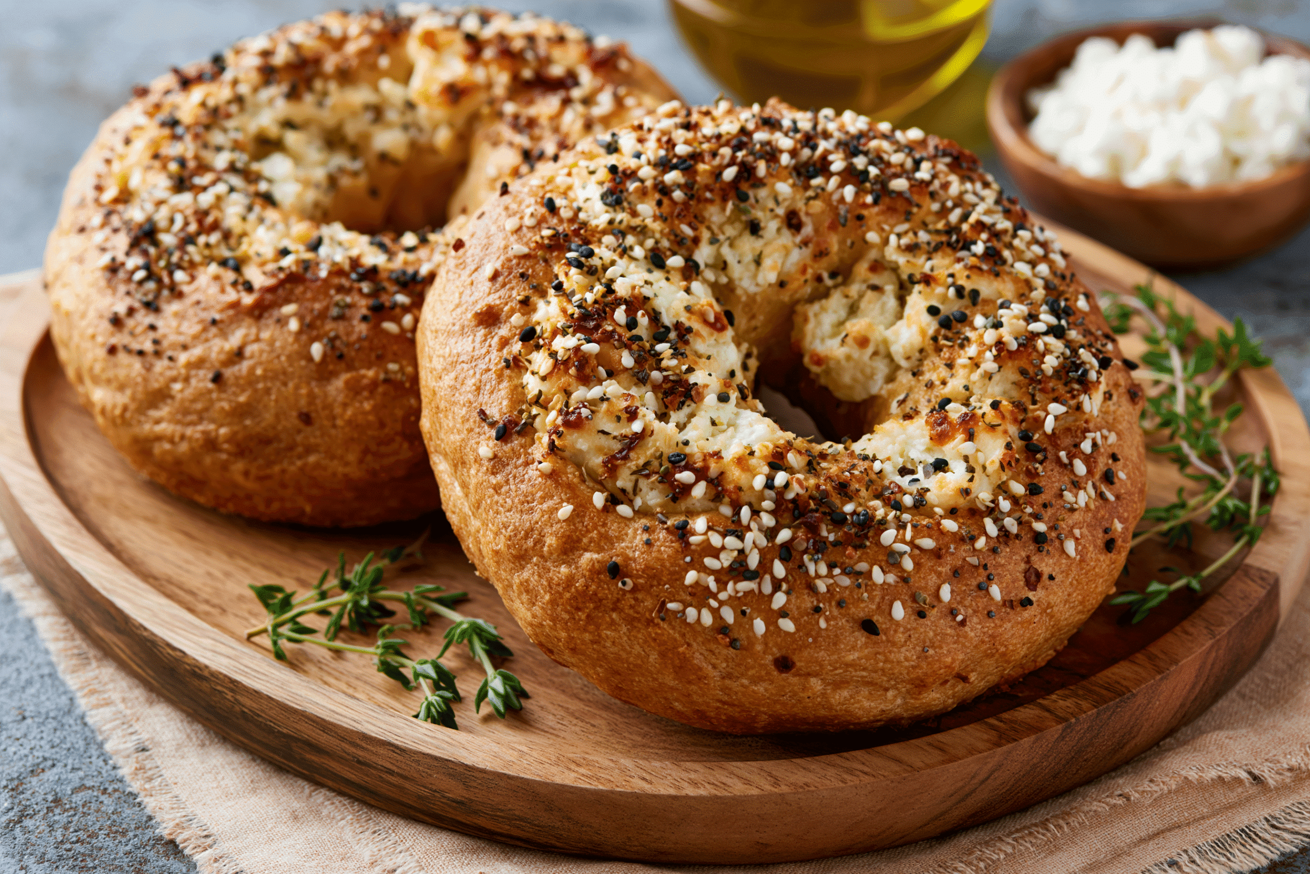 Air Fryer Cottage Cheese Protein Bagels: Healthy & Easy Recipe
