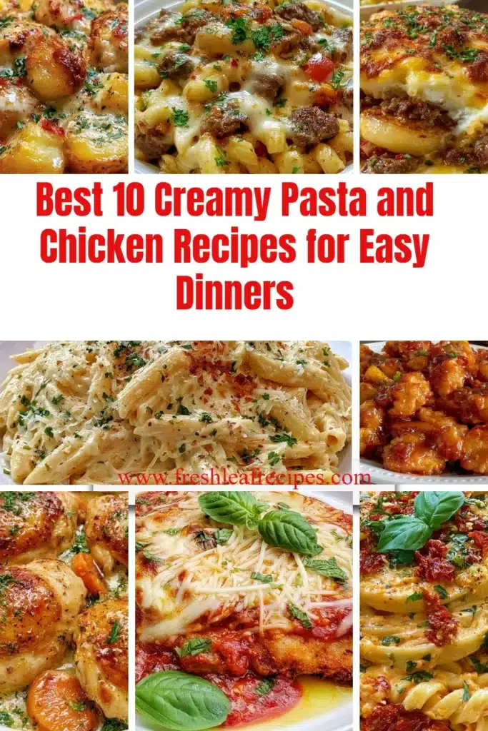 Delicious creamy pasta with chicken served in a bowl, ideal for easy dinner recipes