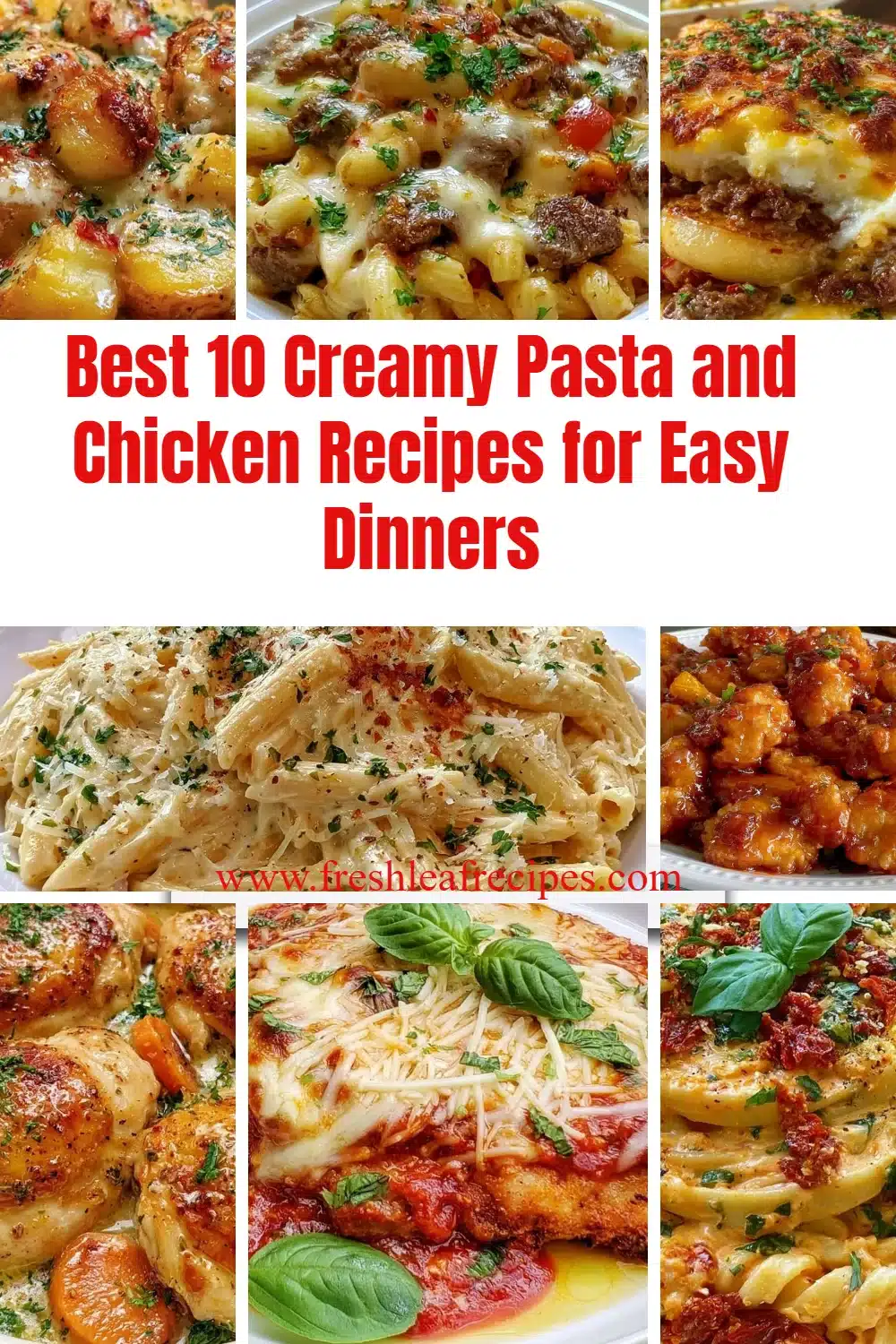 Delicious creamy pasta with chicken served in a bowl, ideal for easy dinner recipes