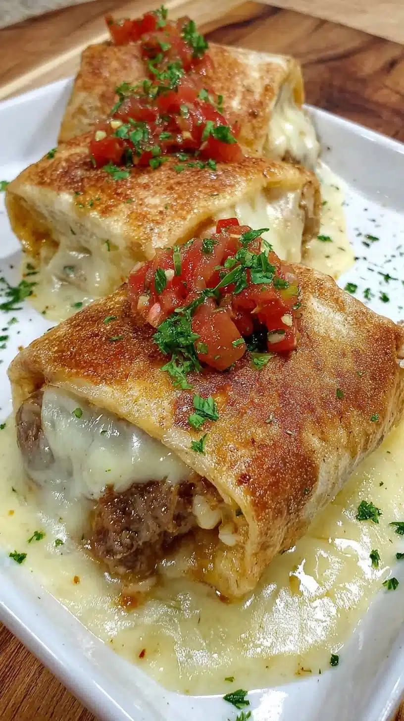 Beef and Cheese Chimichangas